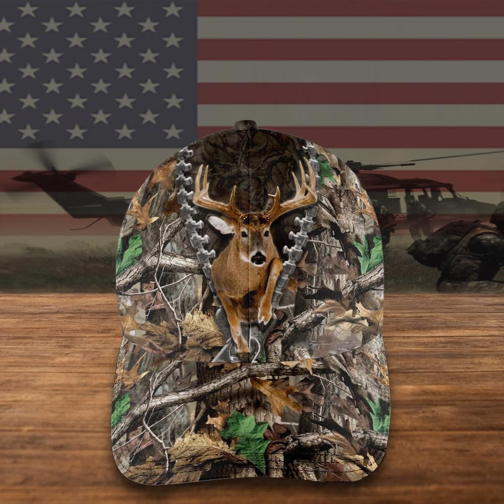 Custom Deer Hunter Love Hunting Cap - Custom Your Cap All Over Printed Zip Syle