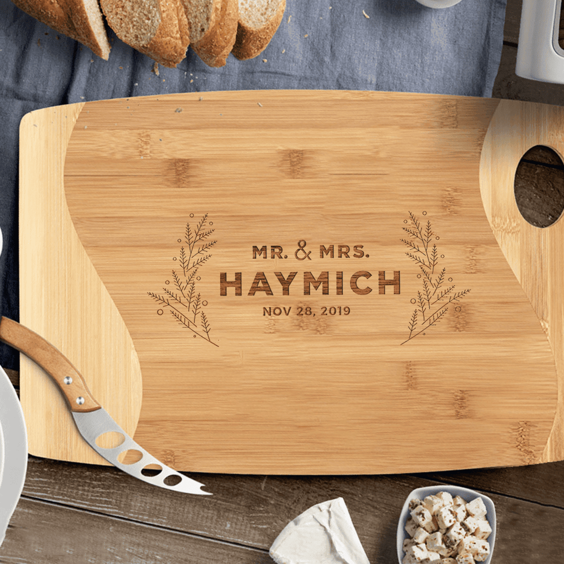 Personalized Cutting Board for Couples - Wedding Gifts - Housewarming Gift - Custom Name - Valentine's Day Gift