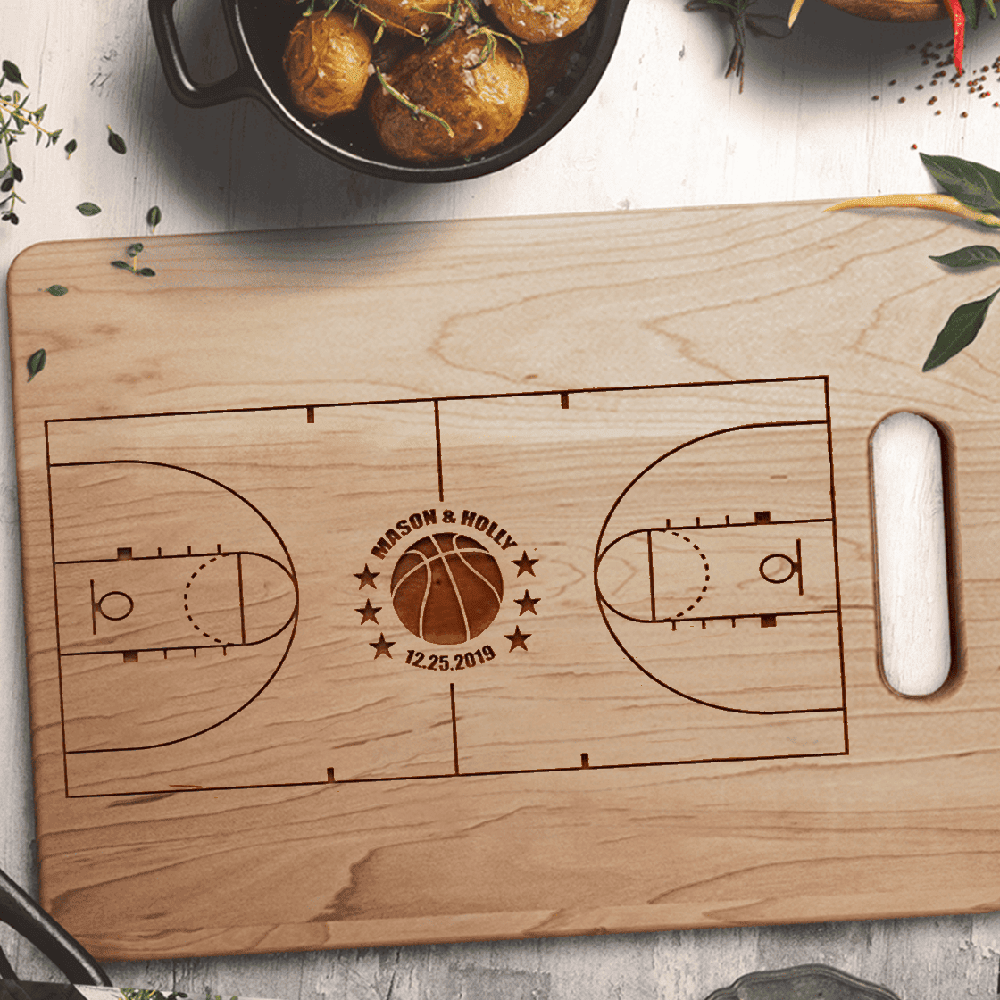 Basketball Theme Gifts, Basketball Cutting Board, Wedding Gift for Couple, Basketball Gifts for Coach, For Team