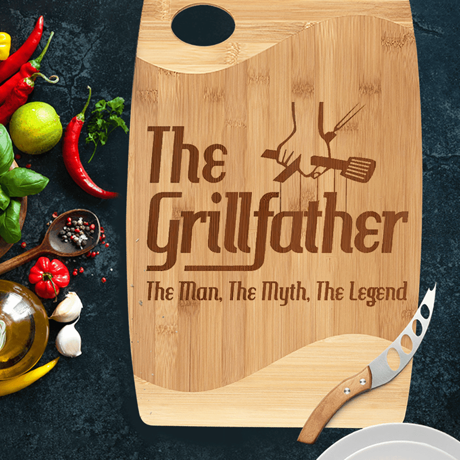 Personalized Dad Cutting Board The Grillfather The Man The Myth, The Legend, Dad Gifts on Birthday, Engraved Cutting Board