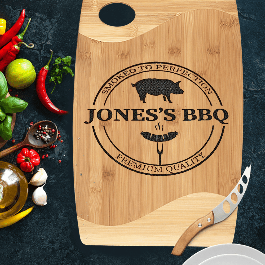 Custom BBQ Cutting Board, Meat Cutting Board, Steak, Serving, Grilling Board, Wedding & Anniversary Gift