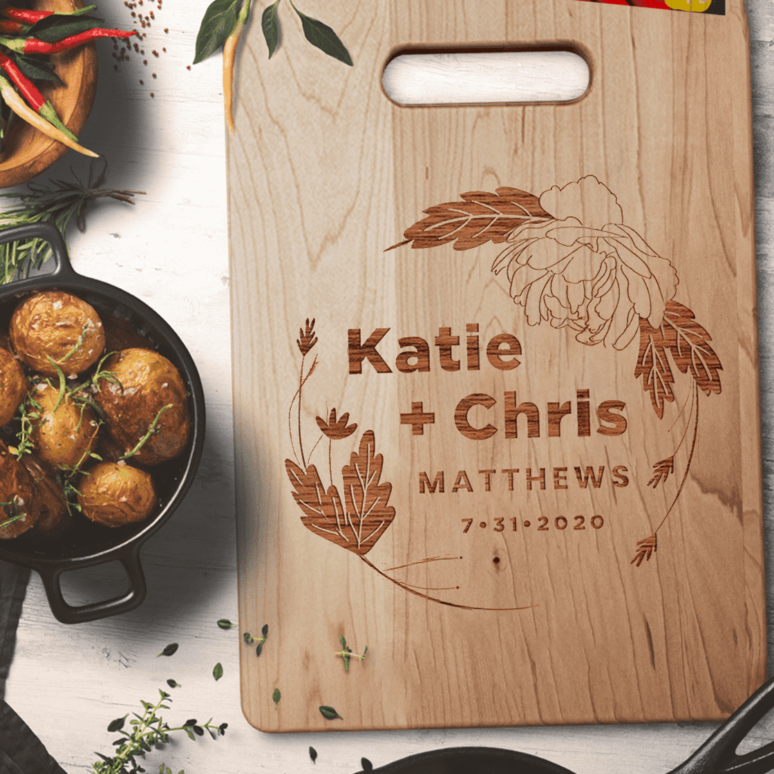 Personalized Cutting Board for Couples - Wedding Gifts - Custom Couple Name - Housewarming Gift - Valentine's Day Gift