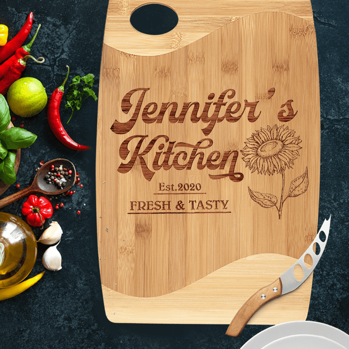 Personalized Cutting Board For Couple - Kitchen Sign - Custom Name - Housewarming Gift - Wedding Gifts
