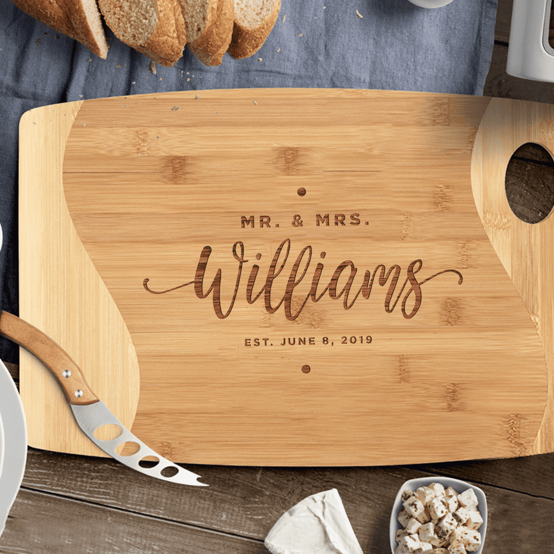 Personalized Cutting Board for Couples - Newlywed Gifts - Wedding Gifts - Housewarming Gift - Custom Name
