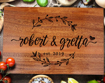 Personalized Cutting Board, Custom Cutting Board, Chopping Block Wedding Monogram, Closing Gift, Wedding Gift