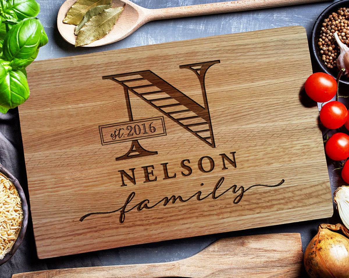 Custom Cutting Board, Personalized Cutting Board,Wedding Monogram, Kitchen Sign