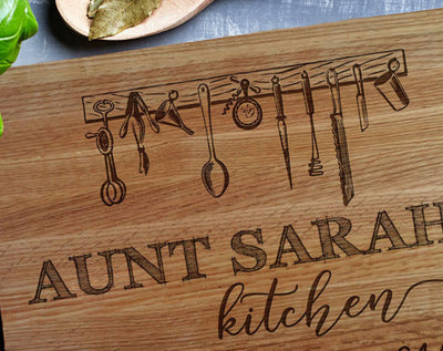 Custom Cutting Board, Personalized Cutting Board, Mom's Kitchen, Custom Engraved Board,Wedding Monogram, Kitchen Sign
