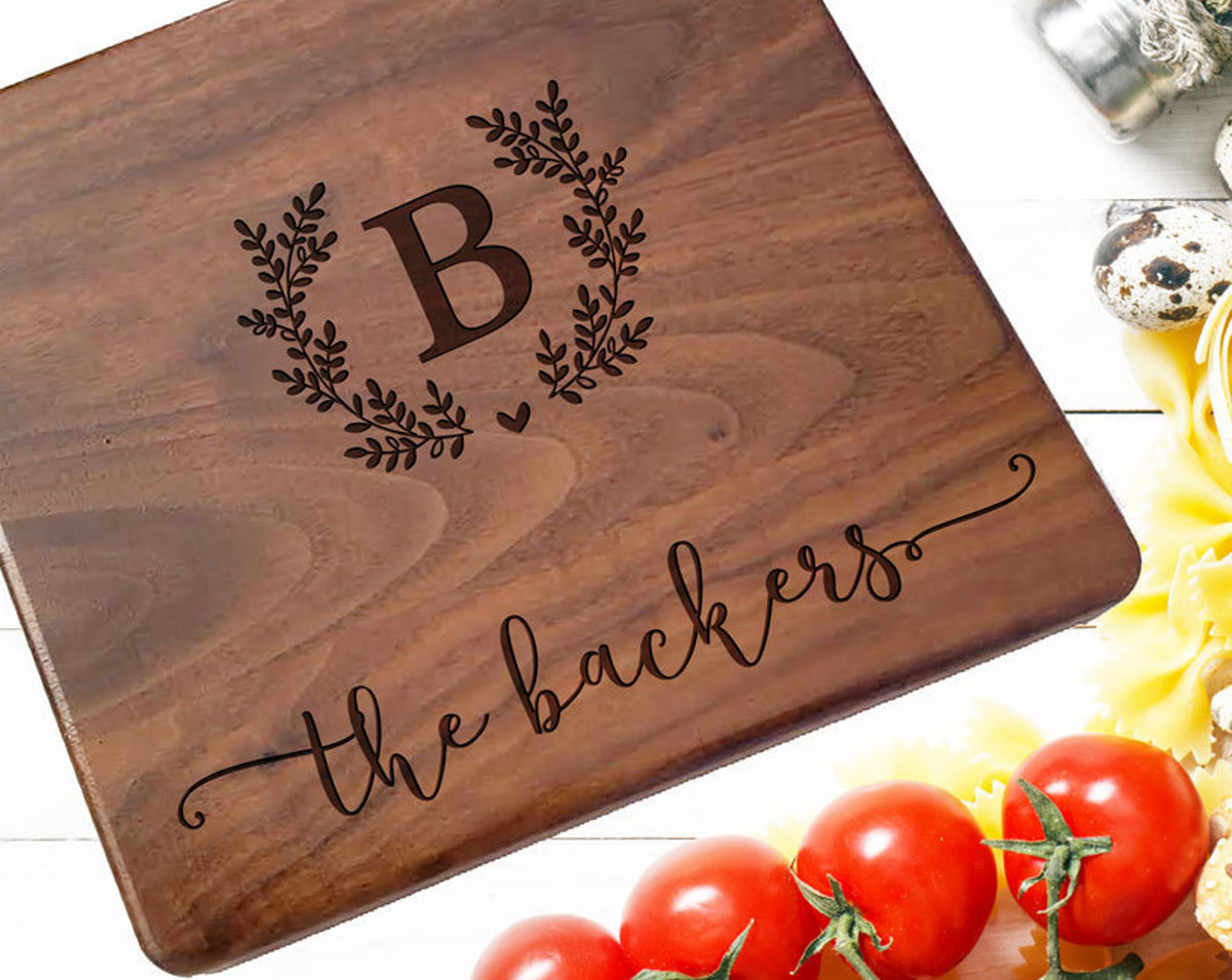 Cheese Board, Custom Cutting Board, Personalized Cutting Board ,Wedding Monogram, Kitchen Sign