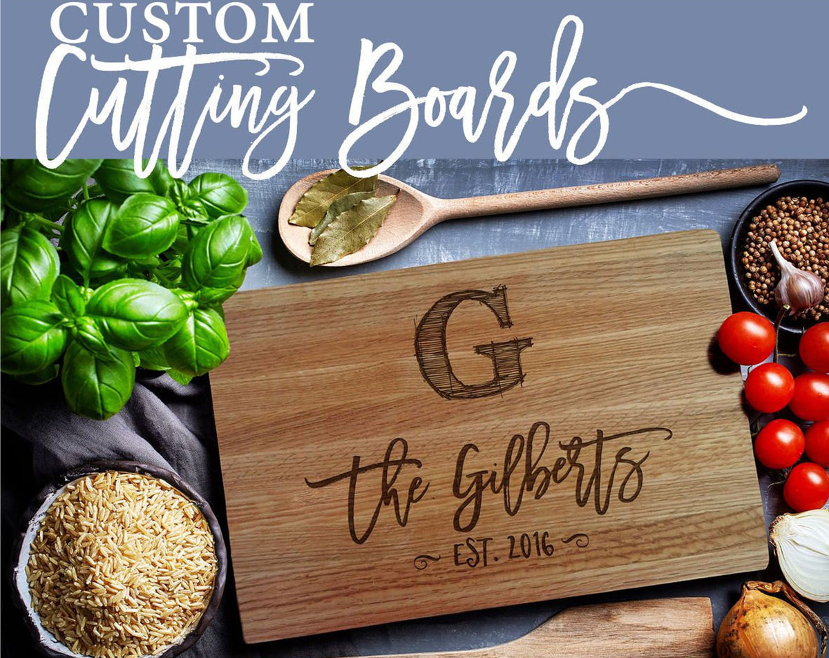 Custom Cutting Board, Personalized Cutting Board,Wedding Monogram, Kitchen Sign