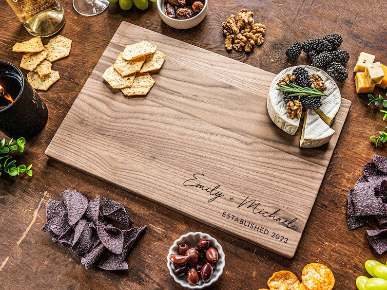 Custom Cutting Board, Engraved Bamboo Wedding Cutting Board, Engraved Anniversary Gift, Personalized Wedding Gift,Custom Wooden Chopping