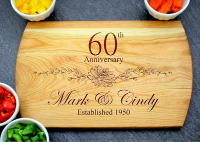 60th Anniversary Gift, Custom Cutting Board, Personalized Anniversary, Anniversary Gift for Her, Gift for Him, 60 Year Anniversary Gift