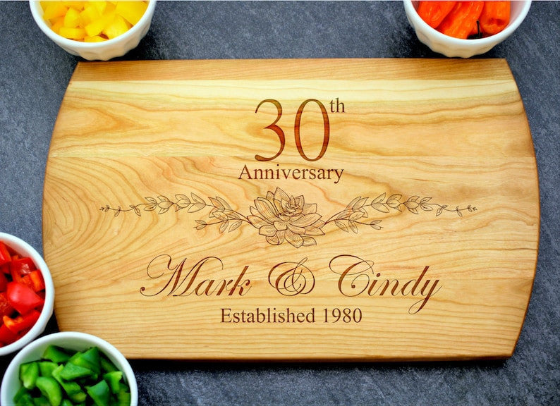 30th Anniversary Cutting Board, Anniversary Gift for Parents, Personalized Anniversary, Anniversary Gift for Her, Anniversary Gift for Him