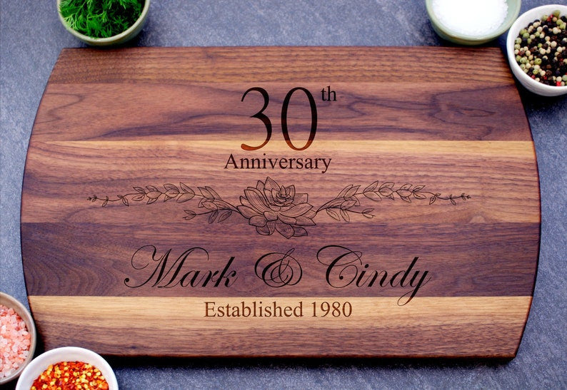 30th Anniversary Cutting Board, Anniversary Gift for Parents, Personalized Anniversary, Anniversary Gift for Her, Anniversary Gift for Him