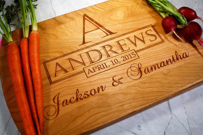 Personalized Kitchen Gift - Wooded Cutting Board - Monogrammed - Husband Gift - Wife - Anniversary Gift - Kitchen Gift - Wedding Present