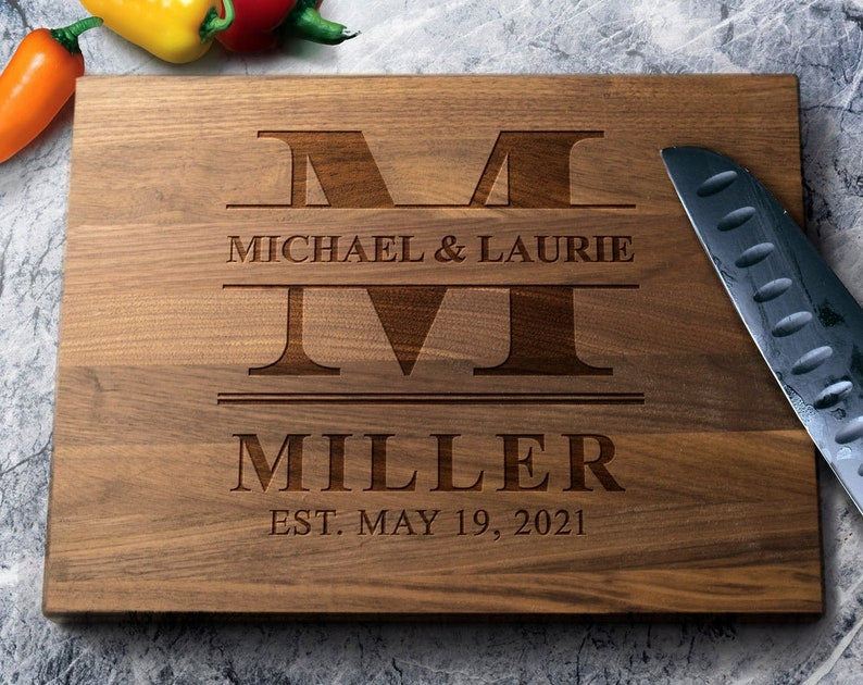 Personalized Monogram Cutting Board - Engraved Cutting Board - Personalized Wedding Gift - Housewarming