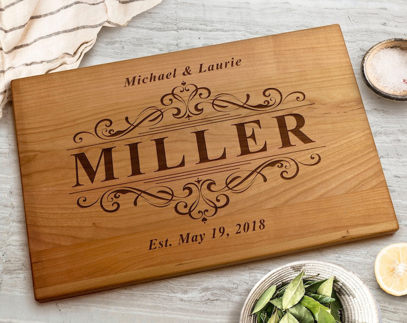 Personalized Cutting Board - Walnut - Maple - Cherry Wood - Engraved Cutting Board - Personalized Wedding Gift - Housewarming Gift - Custom