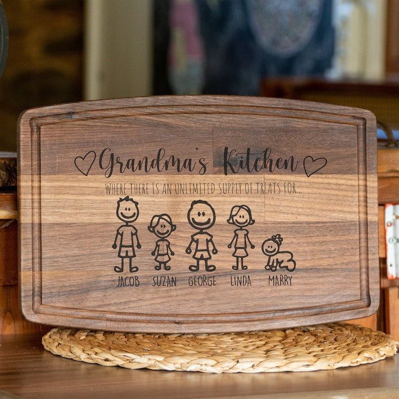 Mothers Day Gift, Custom Cutting Board, Engraved Cutting Board, Charcuterie Board, Personalized Cutting Board, Grandma Gift, Nana Gifts