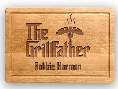 Father's Day Cutting Board for Grill Master, The Grillfather BBQ Board for Men, Custom Dad Birthday Gift, Grilling Tools, BBQ Party Decor