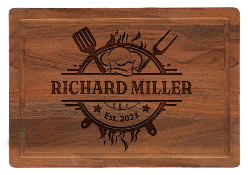 Custom Cutting Board for Dad, Personalized Father's Day Gift, Grill Lover Dad Gift, BBQ Gift for Men's Birthday, BBQ Cutting Board for Men