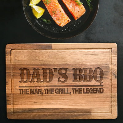 Dad's BBQ Cutting Board Gift For Fathers Day, The Man The Grill The Legend Father, Personalized Birthday Dad Gift, Dad Gift from Daughter