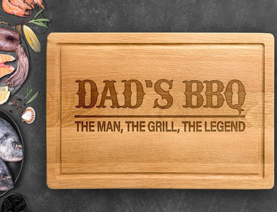 Dad's BBQ Cutting Board Gift For Fathers Day, The Man The Grill The Legend Father, Personalized Birthday Dad Gift, Dad Gift from Daughter