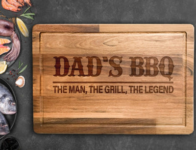 Dad's BBQ Cutting Board Gift For Fathers Day, The Man The Grill The Legend Father, Personalized Birthday Dad Gift, Dad Gift from Daughter