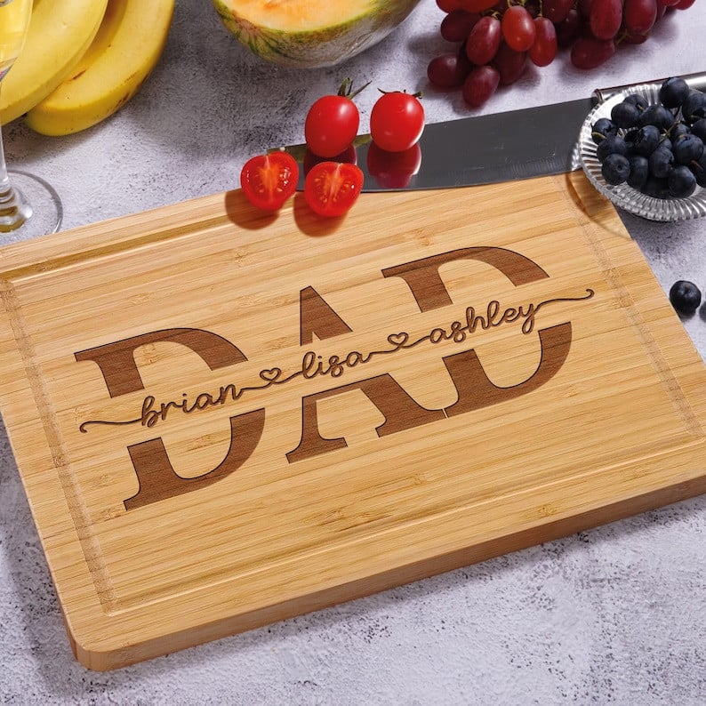 Personalized Cutting Board, Father's Day Gift, BBQ Board for Men, Grilling Gift for Birthday, Christmas Gift, Dad Gift from Daughter or Son