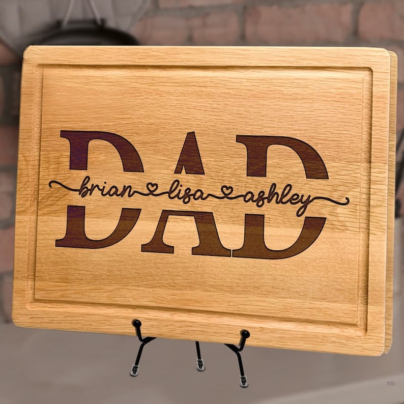 Personalized Cutting Board, Father's Day Gift, BBQ Board for Men, Grilling Gift for Birthday, Christmas Gift, Dad Gift from Daughter or Son
