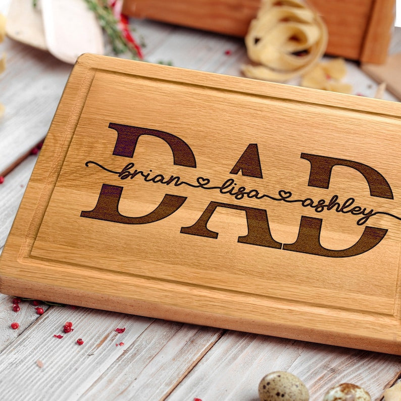 Personalized Cutting Board, Father's Day Gift, BBQ Board for Men, Grilling Gift for Birthday, Christmas Gift, Dad Gift from Daughter or Son