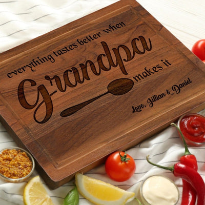 Custom Grandpa Gift for Christmas, Grandpa's Birthday Gift, Personalized Wooden Cutting Board For Grandfather, Papa Gift from Grandkids