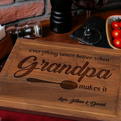 Custom Grandpa Gift for Christmas, Grandpa's Birthday Gift, Personalized Wooden Cutting Board For Grandfather, Papa Gift from Grandkids