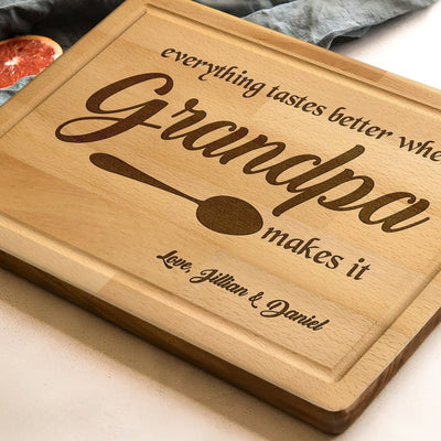Custom Grandpa Gift for Christmas, Grandpa's Birthday Gift, Personalized Wooden Cutting Board For Grandfather, Papa Gift from Grandkids
