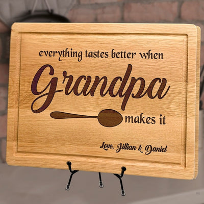 Custom Grandpa Gift for Christmas, Grandpa's Birthday Gift, Personalized Wooden Cutting Board For Grandfather, Papa Gift from Grandkids