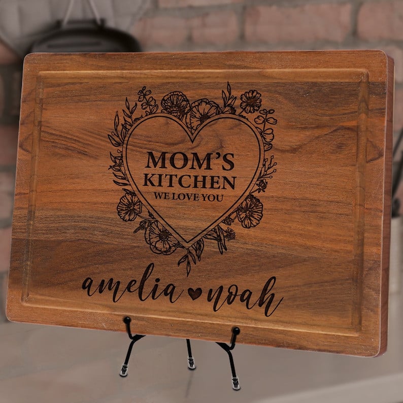 Custom Cutting Board for Mom, Mom's Kitchen Board, Gifts for Mom and Grandma, Mother's Day Memorial Gift, Gifts for Birthday or Christmas
