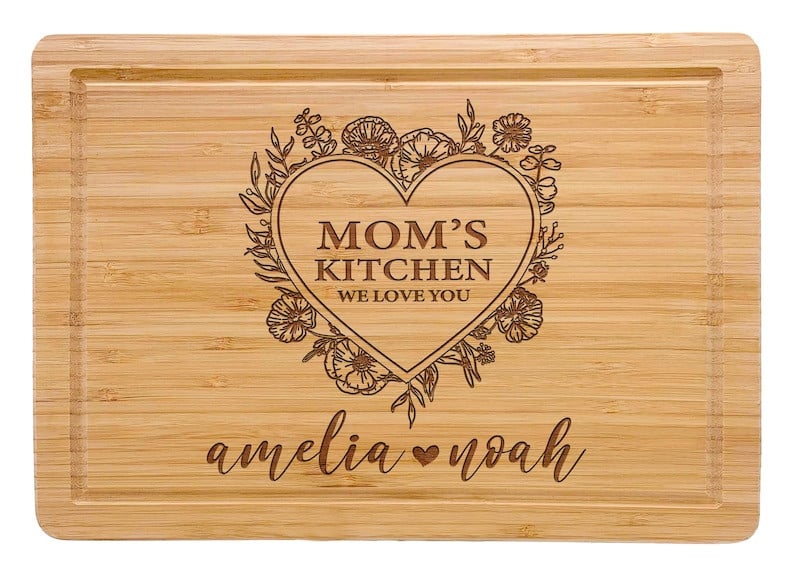 Custom Cutting Board for Mom, Mom's Kitchen Board, Gifts for Mom and Grandma, Mother's Day Memorial Gift, Gifts for Birthday or Christmas