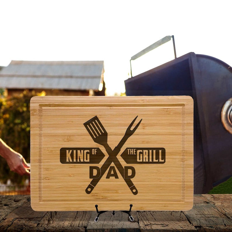 Personalized Wooden BBQ Cutting Board Gift for Men, BBQ Gift Set for Christmas, Birthday Gift for Dad From Daughter Wife, Grilling Tools