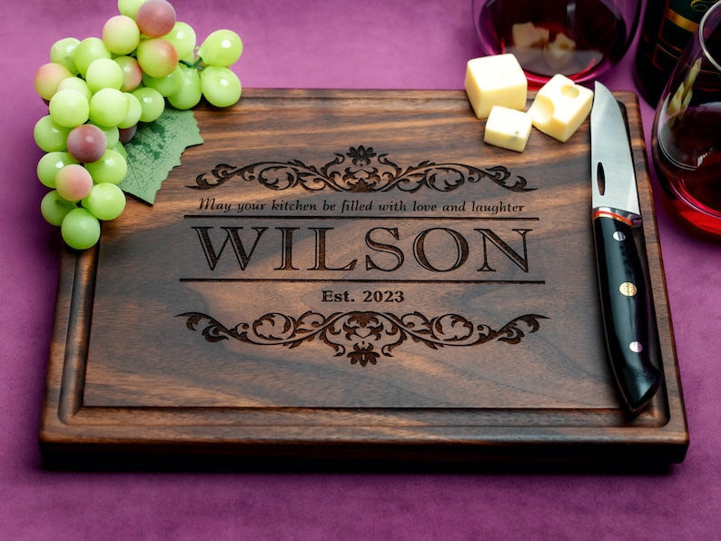 Handmade Cutting Board Personalized Rustic Quote Design Wedding & Anniversary Gift for Couples-Housewarming and Closing Present