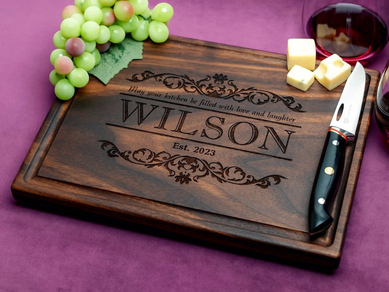 Handmade Cutting Board Personalized Rustic Quote Design Wedding & Anniversary Gift for Couples-Housewarming and Closing Present