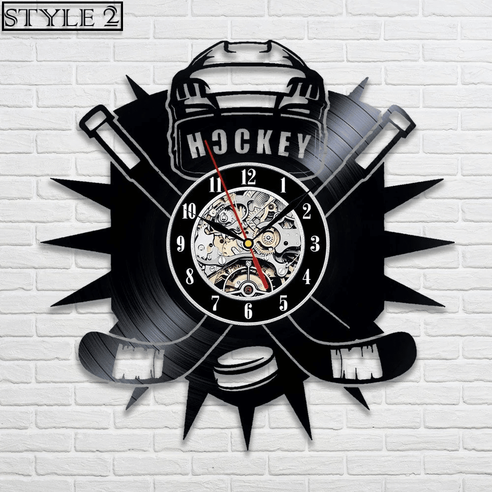 Hockey Vinyl Record Clock