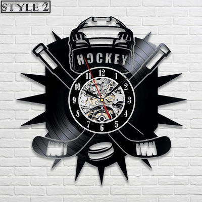 Hockey Vinyl Record Clock