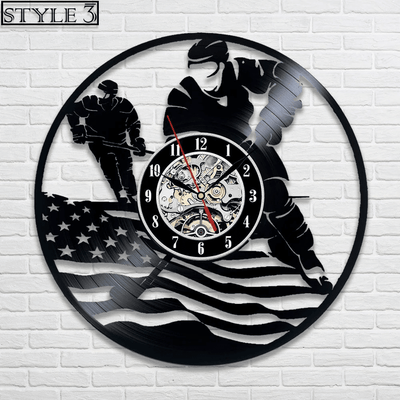 Hockey Vinyl Record Clock