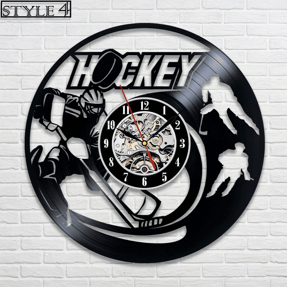 Hockey Vinyl Record Clock