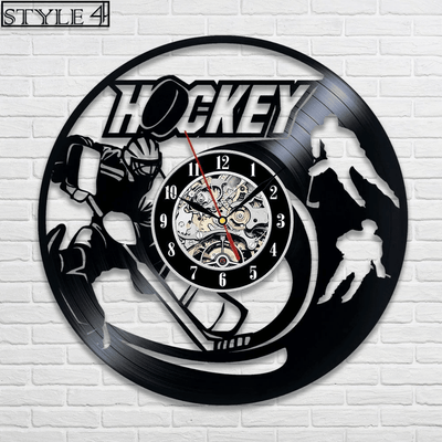 Hockey Vinyl Record Clock