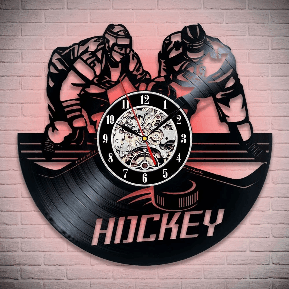 Hockey Vinyl Record Clock