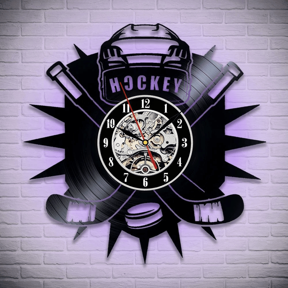 Hockey Vinyl Record Clock