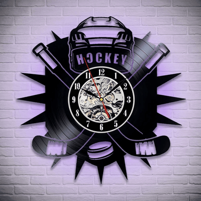 Hockey Vinyl Record Clock