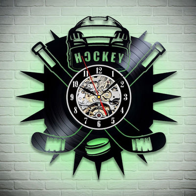 Hockey Vinyl Record Clock