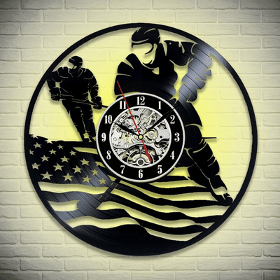 Hockey Vinyl Record Clock