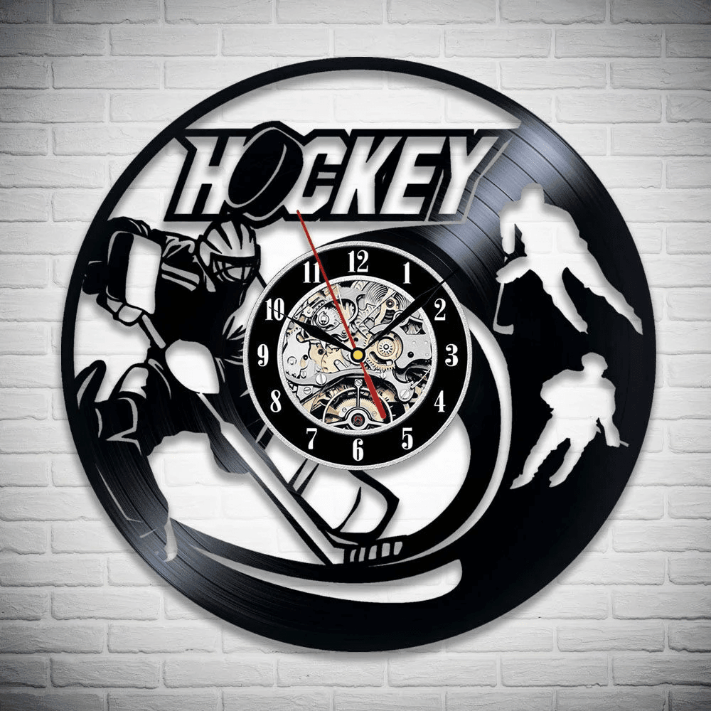 Hockey Vinyl Record Clock