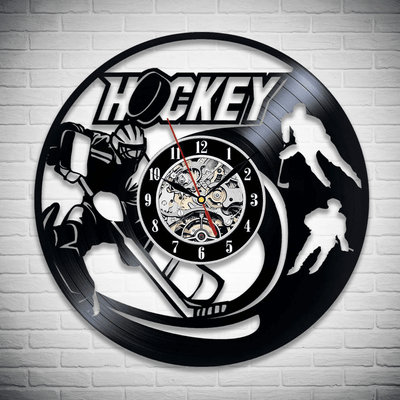 Hockey Vinyl Record Clock